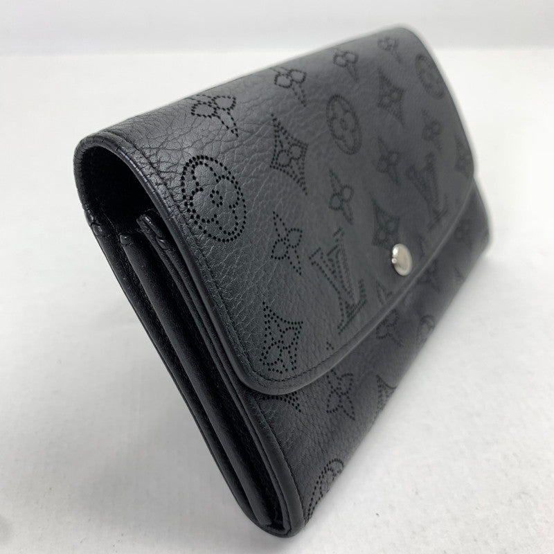 【中古品】【レディース】 LOUIS VUITTON ルイヴィトン M60143 マヒナ ポルトフォイユ イリス 長財布 財布 BLACK ※イニシャル有.本体のみ 179-260717-io-16-fuzh 万代Net店
