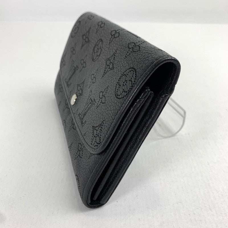 【中古品】【レディース】 LOUIS VUITTON ルイヴィトン M60143 マヒナ ポルトフォイユ イリス 長財布 財布 BLACK ※イニシャル有.本体のみ 179-260717-io-16-fuzh 万代Net店