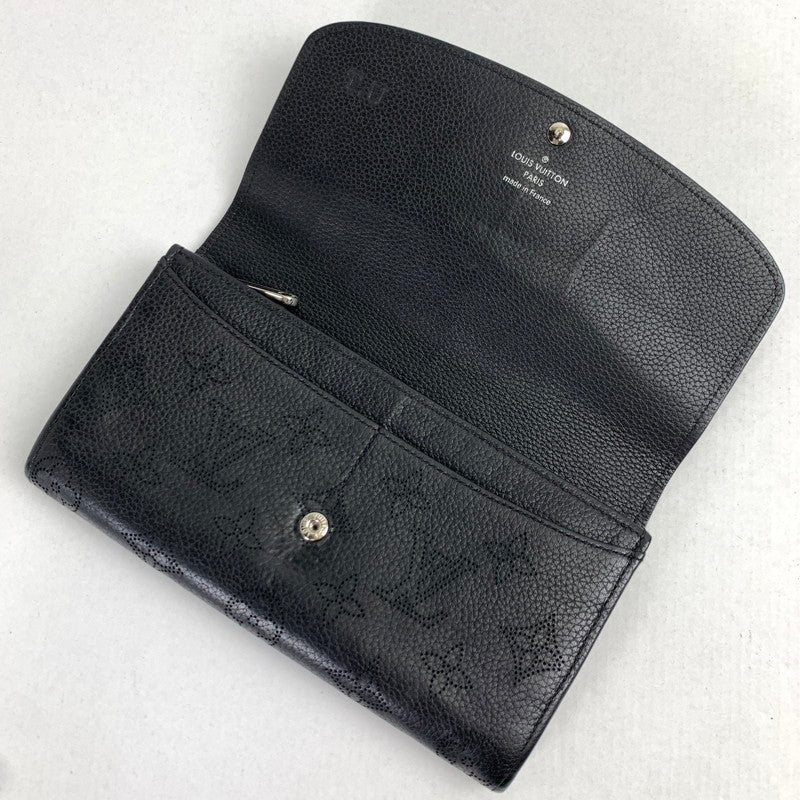 【中古品】【レディース】 LOUIS VUITTON ルイヴィトン M60143 マヒナ ポルトフォイユ イリス 長財布 財布 BLACK ※イニシャル有.本体のみ 179-260717-io-16-fuzh 万代Net店