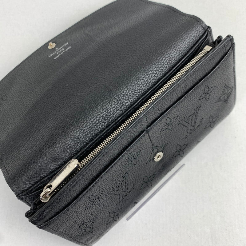 【中古品】【レディース】 LOUIS VUITTON ルイヴィトン M60143 マヒナ ポルトフォイユ イリス 長財布 財布 BLACK ※イニシャル有.本体のみ 179-260717-io-16-fuzh 万代Net店