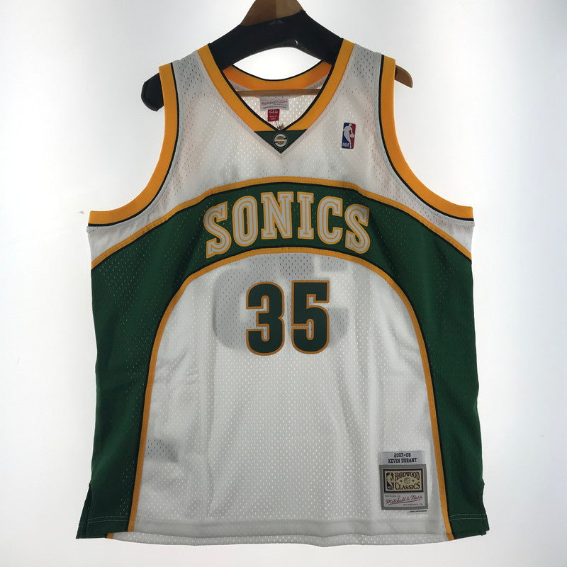 【中古美品】【メンズ】 MITCHELL ＆ NESS ミッチェル ＆ ネス NBA SONICS 35 カラー WHITE.GREEN SIZE:2XL 復刻 DURANT タグ付 142-260715-ky-04-fuzh 万代Net店