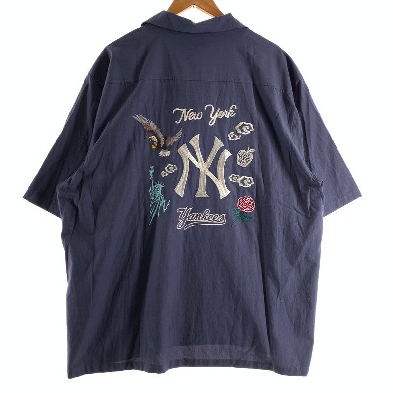 【中古美品】【メンズ】 NEWERA ニューエラ SS SHIRT スーベニア 半袖 シャツ 刺繍 ニューヨークヤンキース タグ付き 142-260803-ny-11-fuzh サイズ：XXL カラー：ダークブルー 万代Net店