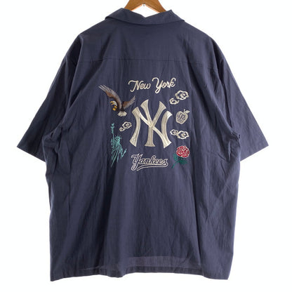 【中古美品】【メンズ】 NEWERA ニューエラ SS SHIRT スーベニア 半袖 シャツ 刺繍 ニューヨークヤンキース タグ付き 142-260803-ny-11-fuzh サイズ：XXL カラー：ダークブルー 万代Net店