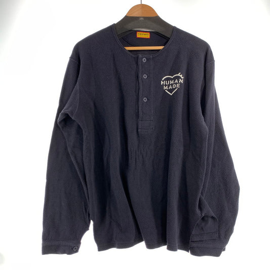 【中古品】【メンズ】 HUMAN MADE ヒューマンメイド HM30CS009 25AW HENLEYNECK ヘンリーネック LS TEE ロングTシャツ NAVY SIZE:M ※使用感有 142-260719-io-05-fuzh 万代Net店