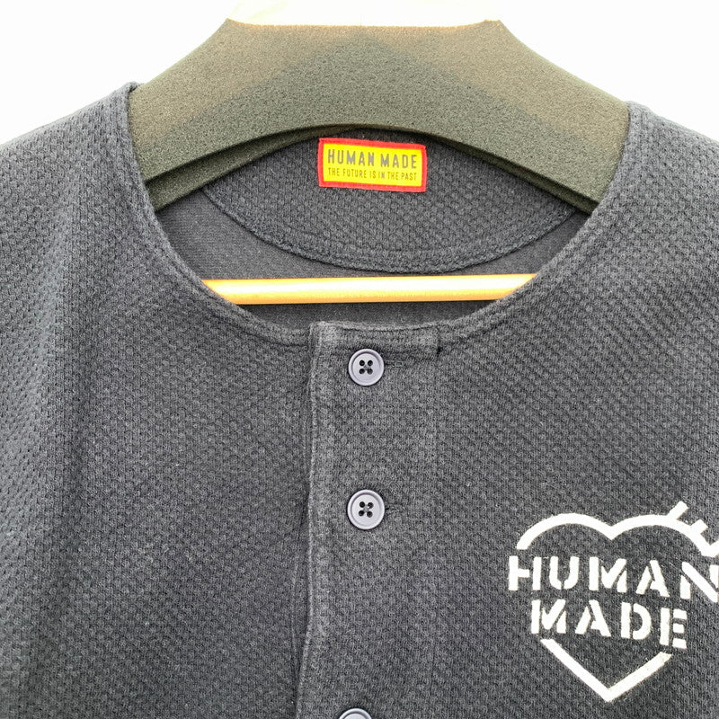 【中古品】【メンズ】 HUMAN MADE ヒューマンメイド HM30CS009 25AW HENLEYNECK ヘンリーネック LS TEE ロングTシャツ NAVY SIZE:M ※使用感有 142-260719-io-05-fuzh 万代Net店