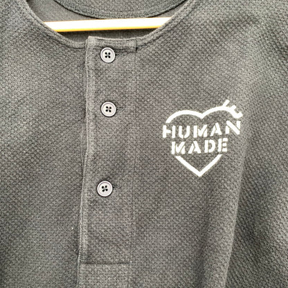 【中古品】【メンズ】 HUMAN MADE ヒューマンメイド HM30CS009 25AW HENLEYNECK ヘンリーネック LS TEE ロングTシャツ NAVY SIZE:M ※使用感有 142-260719-io-05-fuzh 万代Net店