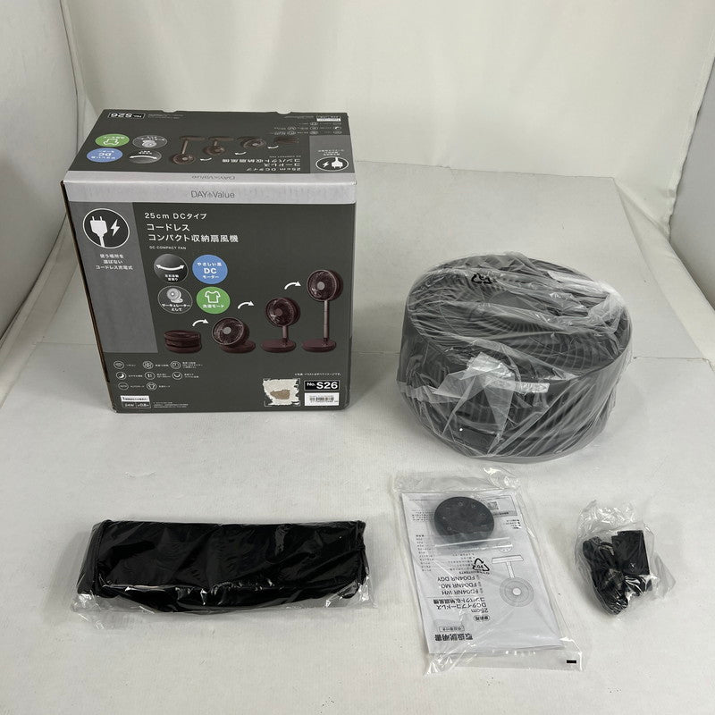 【中古美品】 NITORI ニトリ FD04NR 25cm DCタイプ コードレス コンパクト 収納 扇風機 折り畳み 099-260721-mh-06-fuzh 万代Net店