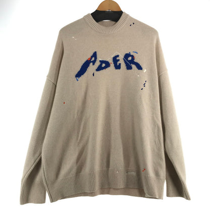 【中古品】【メンズ】 ADER ERROR アーダーエラー BKAFWLK07OT2 21AW LOGO SWEATER ロゴ セーター BEIGE SIZE:A2 ※細かい毛の付着あり 141-260717-io-24-fuzh 万代Net店