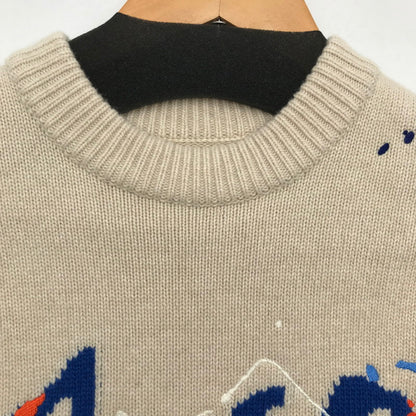 【中古品】【メンズ】 ADER ERROR アーダーエラー BKAFWLK07OT2 21AW LOGO SWEATER ロゴ セーター BEIGE SIZE:A2 ※細かい毛の付着あり 141-260717-io-24-fuzh 万代Net店