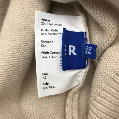 【中古品】【メンズ】 ADER ERROR アーダーエラー BKAFWLK07OT2 21AW LOGO SWEATER ロゴ セーター BEIGE SIZE:A2 ※細かい毛の付着あり 141-260717-io-24-fuzh 万代Net店