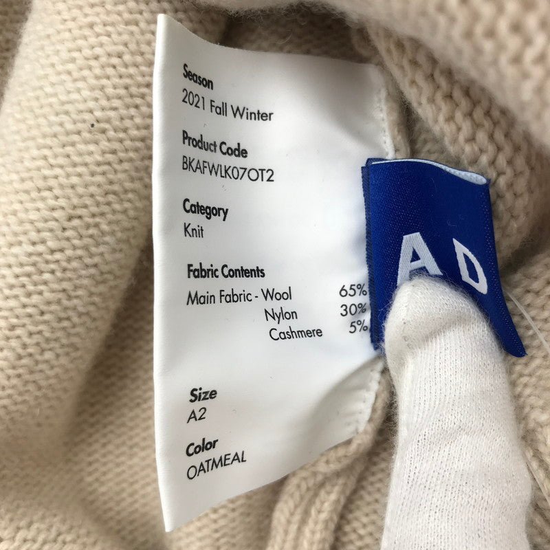 【中古品】【メンズ】 ADER ERROR アーダーエラー BKAFWLK07OT2 21AW LOGO SWEATER ロゴ セーター BEIGE SIZE:A2 ※細かい毛の付着あり 141-260717-io-24-fuzh 万代Net店