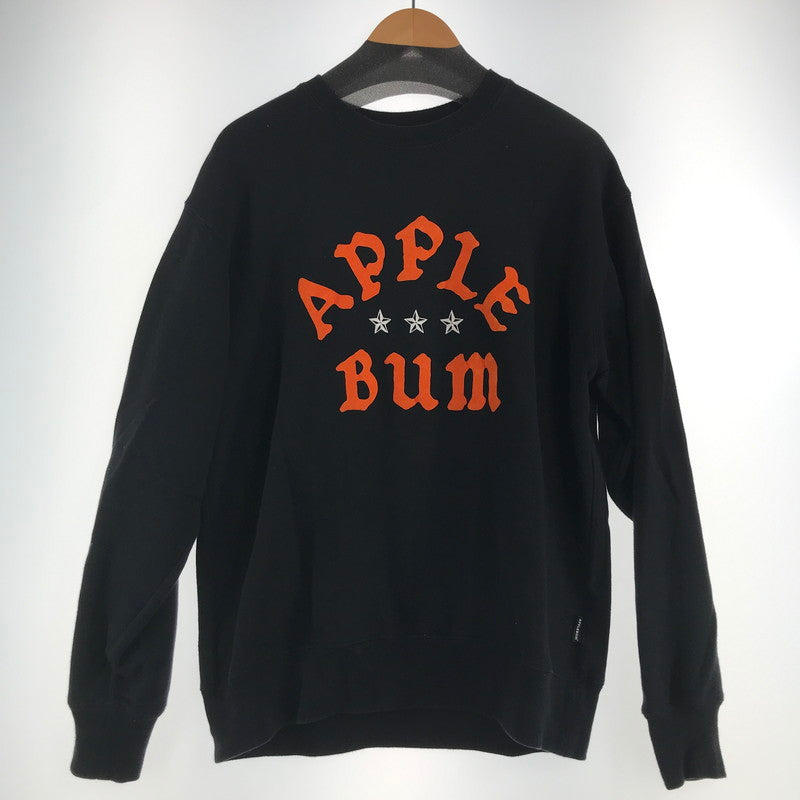 【中古品】【メンズ】 APPLEBUM アップルバム "3 STARS" CREW SWEAT クルーネック スウェット トレーナー BLACK SIZE:L ※一部プリントの端剥がれ 142-260717-io-28-fuzh 万代Net店