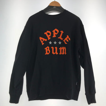 【中古品】【メンズ】 APPLEBUM アップルバム "3 STARS" CREW SWEAT クルーネック スウェット トレーナー BLACK SIZE:L ※一部プリントの端剥がれ 142-260717-io-28-fuzh 万代Net店