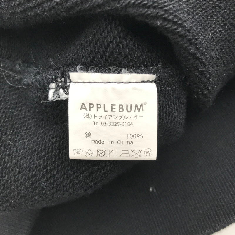 【中古品】【メンズ】 APPLEBUM アップルバム "3 STARS" CREW SWEAT クルーネック スウェット トレーナー BLACK SIZE:L ※一部プリントの端剥がれ 142-260717-io-28-fuzh 万代Net店