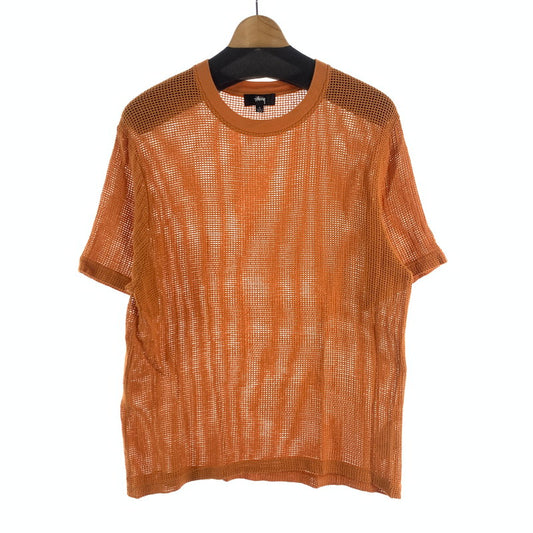 【中古品】【メンズ】 STUSSY 1140291 COTTON MESH SS CREW ステューシー コットンメッシュ 半袖Tシャツ ブランド 古着 142-260726-gm-07-fuzh サイズ：L カラー：オレンジ 万代Net店