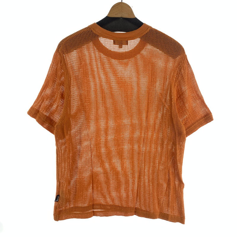 【中古品】【メンズ】 STUSSY 1140291 COTTON MESH SS CREW ステューシー コットンメッシュ 半袖Tシャツ ブランド 古着 142-260726-gm-07-fuzh サイズ：L カラー：オレンジ 万代Net店