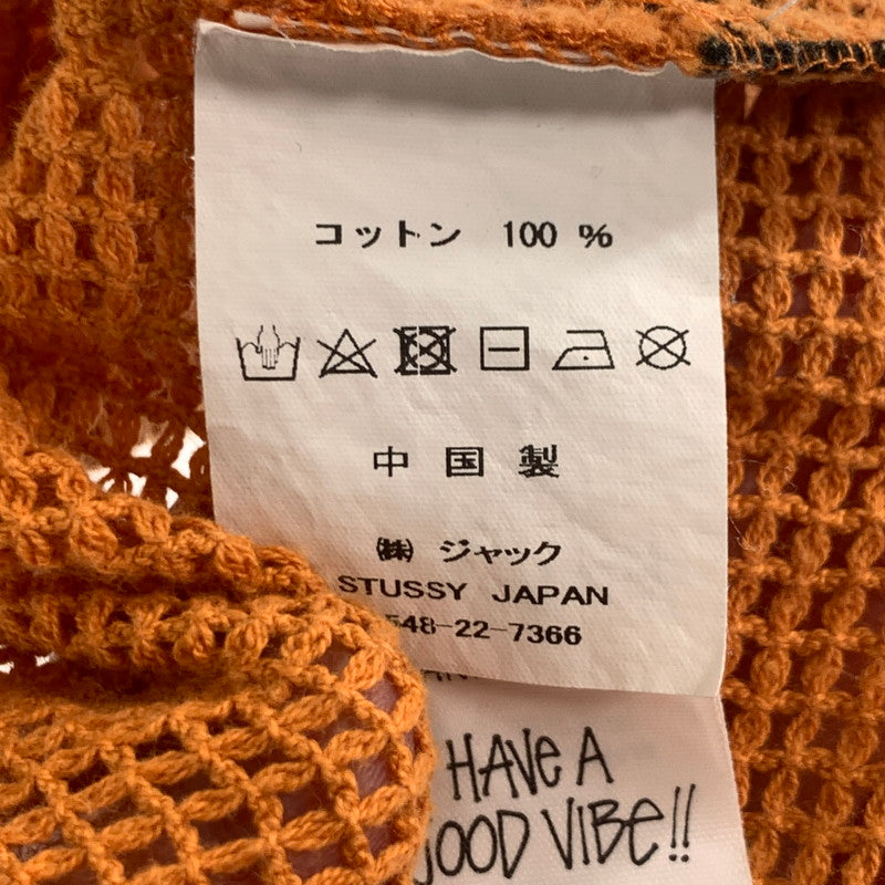 【中古品】【メンズ】 STUSSY 1140291 COTTON MESH SS CREW ステューシー コットンメッシュ 半袖Tシャツ ブランド 古着 142-260726-gm-07-fuzh サイズ：L カラー：オレンジ 万代Net店