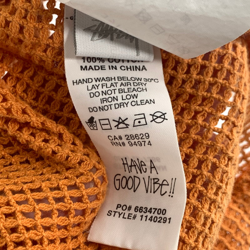【中古品】【メンズ】 STUSSY 1140291 COTTON MESH SS CREW ステューシー コットンメッシュ 半袖Tシャツ ブランド 古着 142-260726-gm-07-fuzh サイズ：L カラー：オレンジ 万代Net店