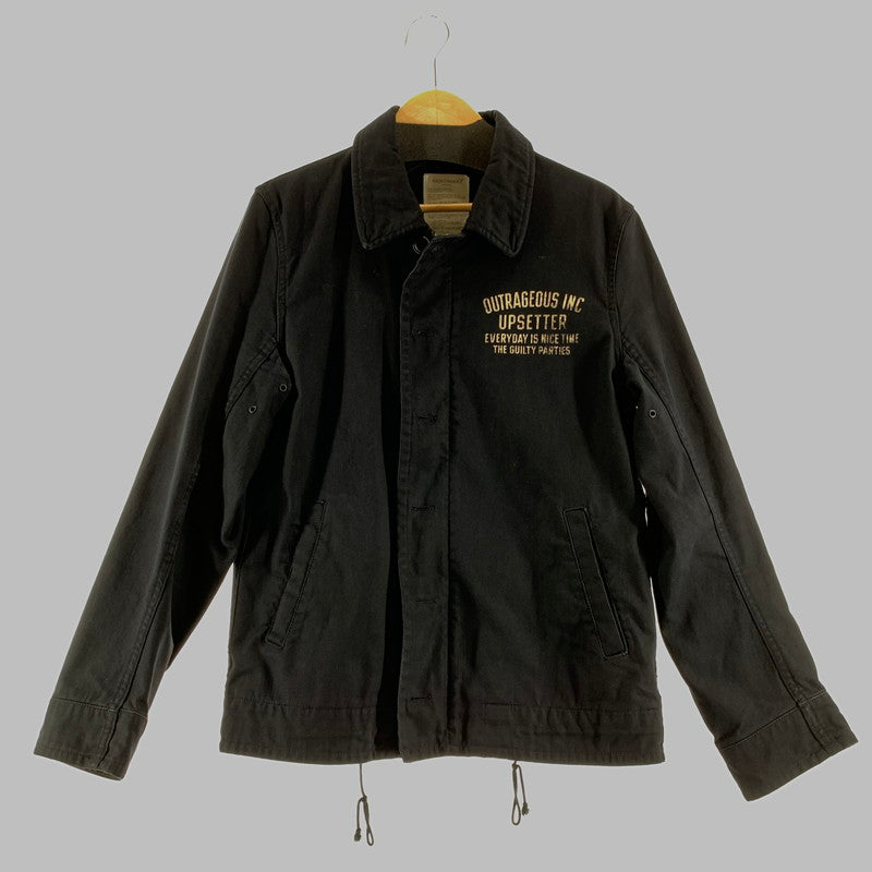 【中古品】【メンズ】 WACKO MARIA ワコマリア PRINT JACKET プリント ジャケット 上着 BLACK SIZE:M ※ジップ下部分にほつれあり 140-260729-mh-23-fuzh サイズ：M カラー：ブラック 万代Net店