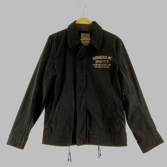 【中古品】【メンズ】 WACKO MARIA ワコマリア PRINT JACKET プリント ジャケット 上着 BLACK SIZE:M ※ジップ下部分にほつれあり 140-260729-mh-23-fuzh サイズ：M カラー：ブラック 万代Net店