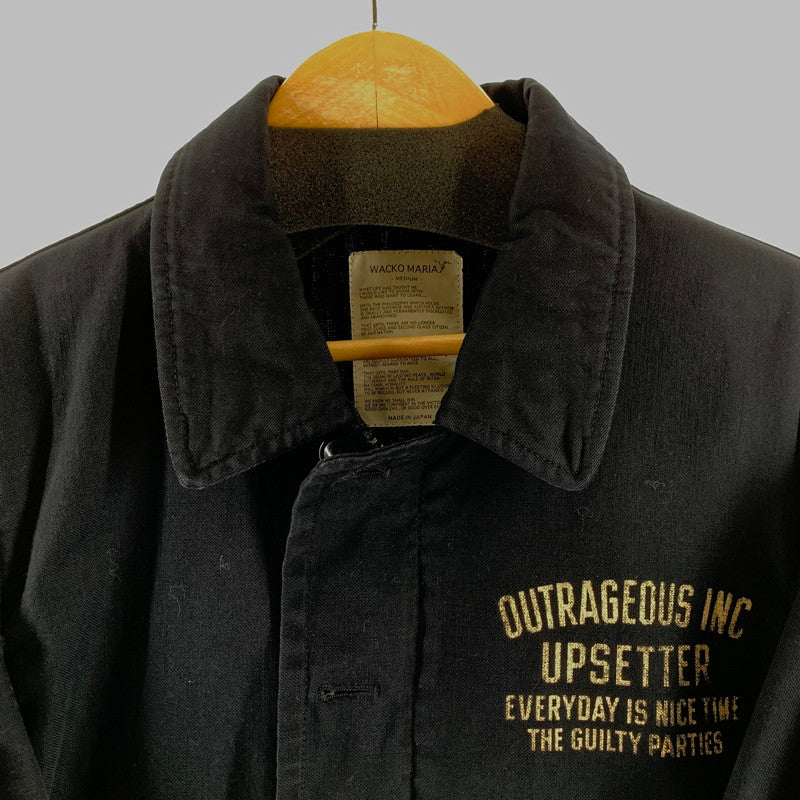 【中古品】【メンズ】 WACKO MARIA ワコマリア PRINT JACKET プリント ジャケット 上着 BLACK SIZE:M ※ジップ下部分にほつれあり 140-260729-mh-23-fuzh サイズ：M カラー：ブラック 万代Net店