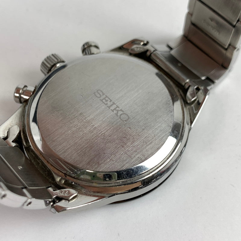 【中古品】【メンズ】 SEIKO セイコー V172-2AP0 ソーラー クロノグラフ 腕時計 SILVER.BLACK 本体のみ ※キズ有 時計 197-260717-io-18-fuzh 万代Net店