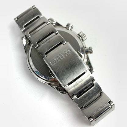 【中古品】【メンズ】 SEIKO セイコー V172-2AP0 ソーラー クロノグラフ 腕時計 SILVER.BLACK 本体のみ ※キズ有 時計 197-260717-io-18-fuzh 万代Net店