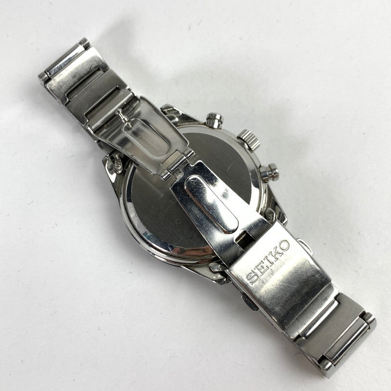 【中古品】【メンズ】 SEIKO セイコー V172-2AP0 ソーラー クロノグラフ 腕時計 SILVER.BLACK 本体のみ ※キズ有 時計 197-260717-io-18-fuzh 万代Net店