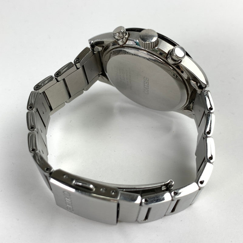 【中古品】【メンズ】 SEIKO セイコー V172-2AP0 ソーラー クロノグラフ 腕時計 SILVER.BLACK 本体のみ ※キズ有 時計 197-260717-io-18-fuzh 万代Net店
