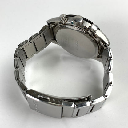 【中古品】【メンズ】 SEIKO セイコー V172-2AP0 ソーラー クロノグラフ 腕時計 SILVER.BLACK 本体のみ ※キズ有 時計 197-260717-io-18-fuzh 万代Net店