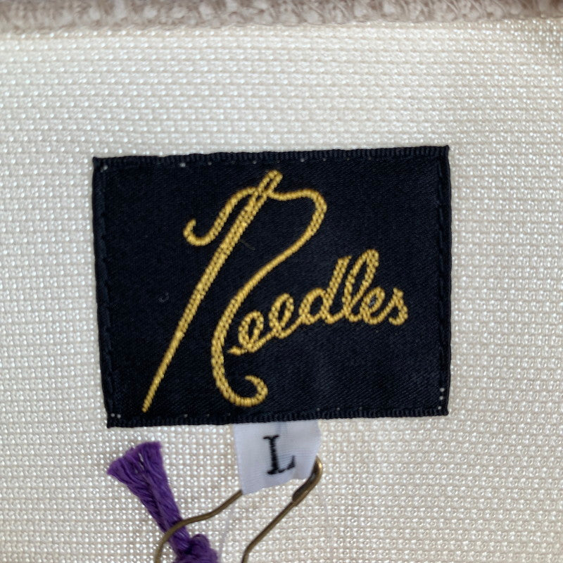 【中古品】【メンズ】 NEEDLES ニードルズ QV306 TRACK CREW NECK SHIRT トラック クルーネック 長袖 シャツ CREAM.PINK SIZE:L ※汚れ有 140-260719-io-55-fuzh 万代Net店