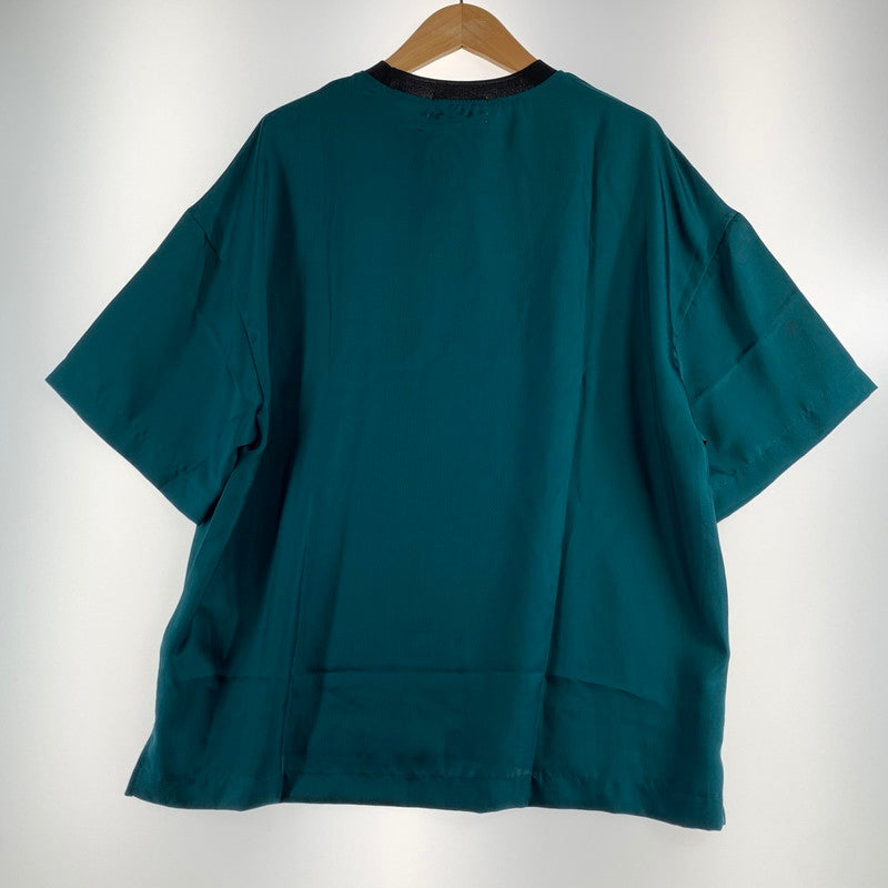 【中古品】【メンズ】 CULLNI クルニ SIDE SLIT WIDE SHIRTS サイドスリット ワイド シャツ 半袖 GREEN SIZE:02 タグ付 ※汚れ・シワあり 140-260719-io-57-fuzh 万代Net店