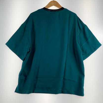【中古品】【メンズ】 CULLNI クルニ SIDE SLIT WIDE SHIRTS サイドスリット ワイド シャツ 半袖 GREEN SIZE:02 タグ付 ※汚れ・シワあり 140-260719-io-57-fuzh 万代Net店