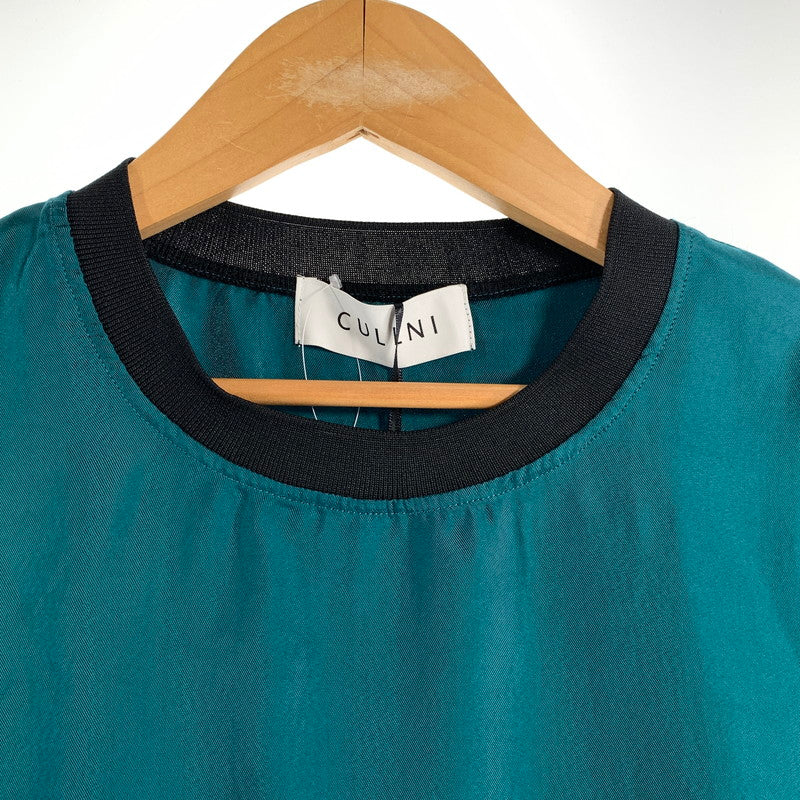 【中古品】【メンズ】 CULLNI クルニ SIDE SLIT WIDE SHIRTS サイドスリット ワイド シャツ 半袖 GREEN SIZE:02 タグ付 ※汚れ・シワあり 140-260719-io-57-fuzh 万代Net店