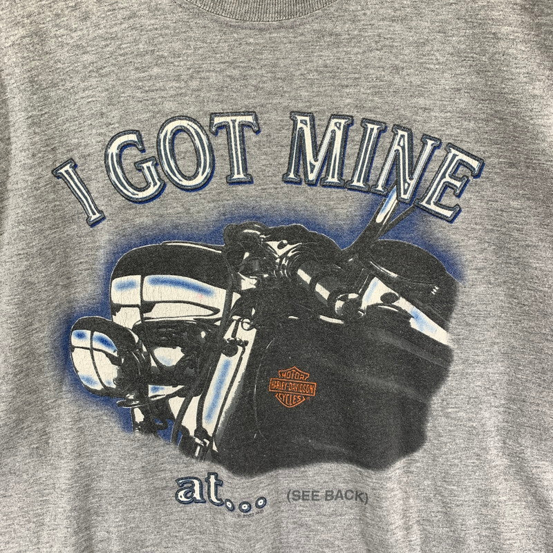 【中古品】【メンズ】 HARLEY－DAVIDSON ハーレーダビッドソン I GOT MINE USA製 2002 トップス 半袖 Tシャツ 古着 145-260726-mh-05-fuzh サイズ：XL カラー：グレー 万代Net店