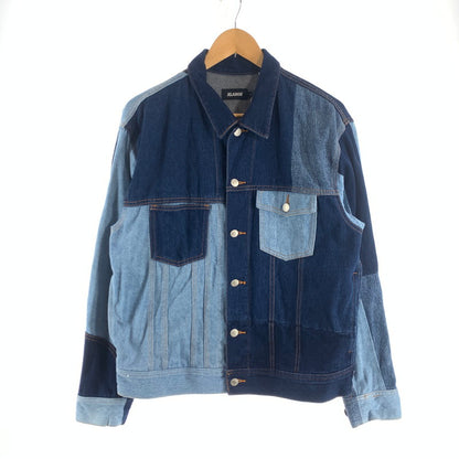【中古品】【メンズ】 X-LARGE 101223021001 PATCHWORK DENIM JACKET エクストララージ パッチワーク デニムジャケット アウター ブランド 古着 142-260726-gm-06-fuzh サイズ：L カラー：インディゴ 万代Net店