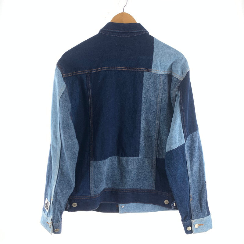 【中古品】【メンズ】 X-LARGE 101223021001 PATCHWORK DENIM JACKET エクストララージ パッチワーク デニムジャケット アウター ブランド 古着 142-260726-gm-06-fuzh サイズ：L カラー：インディゴ 万代Net店