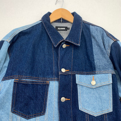 【中古品】【メンズ】 X-LARGE 101223021001 PATCHWORK DENIM JACKET エクストララージ パッチワーク デニムジャケット アウター ブランド 古着 142-260726-gm-06-fuzh サイズ：L カラー：インディゴ 万代Net店