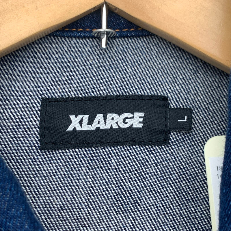 【中古品】【メンズ】 X-LARGE 101223021001 PATCHWORK DENIM JACKET エクストララージ パッチワーク デニムジャケット アウター ブランド 古着 142-260726-gm-06-fuzh サイズ：L カラー：インディゴ 万代Net店