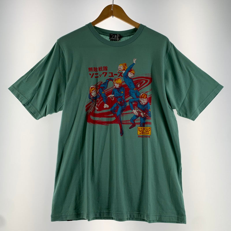 【中古美品】【メンズ】 HYSTERIC GLAMOUR ヒステリック グラマー トップス 半袖 Tシャツ 無敵戦隊 タグ付 古着 140-260729-mh-22-fuzh サイズ：L カラー：ミントグリーン 万代Net店