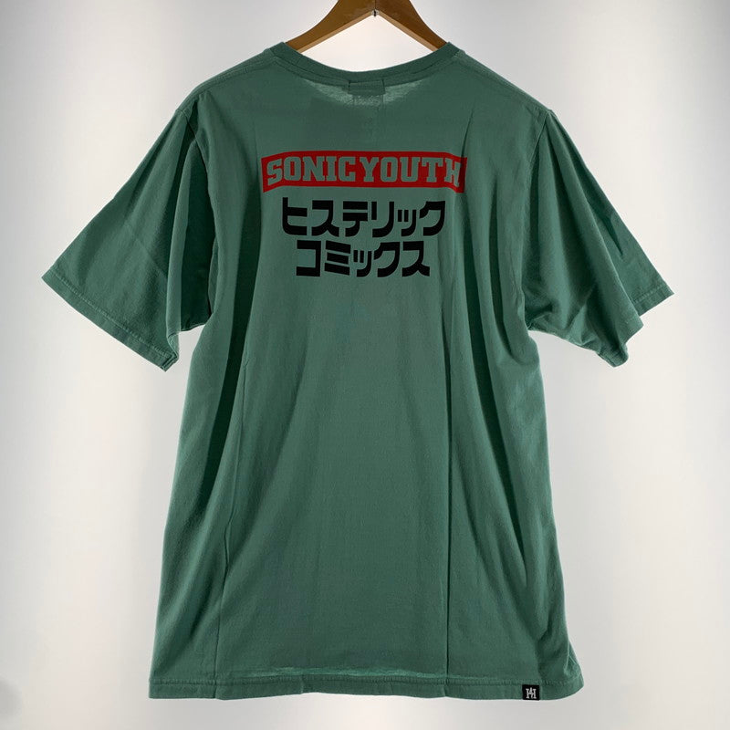 【中古美品】【メンズ】 HYSTERIC GLAMOUR ヒステリック グラマー トップス 半袖 Tシャツ 無敵戦隊 タグ付 古着 140-260729-mh-22-fuzh サイズ：L カラー：ミントグリーン 万代Net店