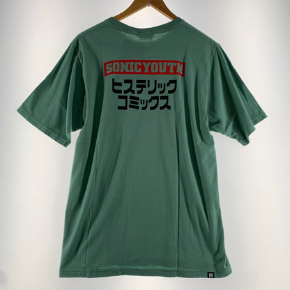 【中古美品】【メンズ】 HYSTERIC GLAMOUR ヒステリック グラマー トップス 半袖 Tシャツ 無敵戦隊 タグ付 古着 140-260729-mh-22-fuzh サイズ：L カラー：ミントグリーン 万代Net店