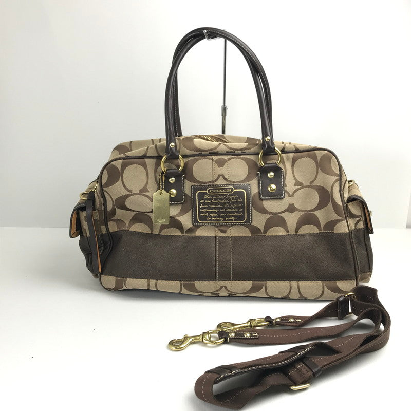 【中古品】【レディース】 COACH コーチ F10392 ボストンバッグ カラーBROWN シグネチャー　 180-260721-ky-02-fuzh 万代Net店