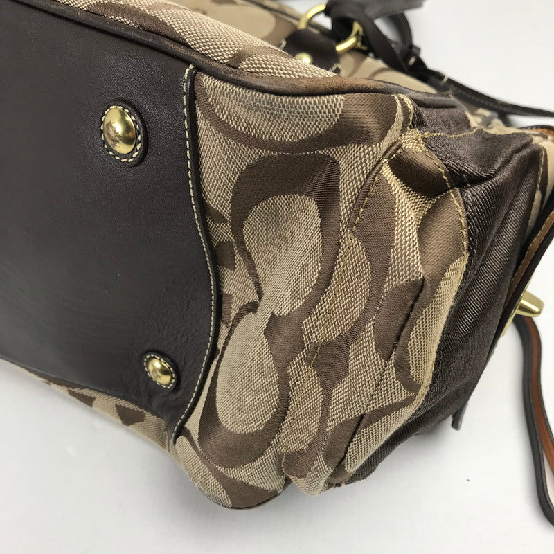 【中古品】【レディース】 COACH コーチ F10392 ボストンバッグ カラーBROWN シグネチャー　 180-260721-ky-02-fuzh 万代Net店
