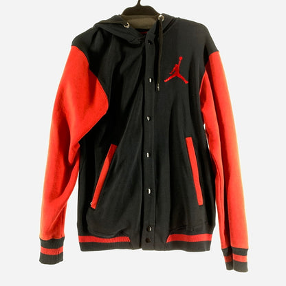 【中古品】【メンズ】 NIKE ナイキ JUMPMAN PARKA ジャンプマン パーカー フーディー BLACK.RED SIZE:L 467638-010 ボタン ※毛玉・使用感・タグに汚れあり 148-260815-io-05-fuzh カラー：ブラックレッド 万代Net店