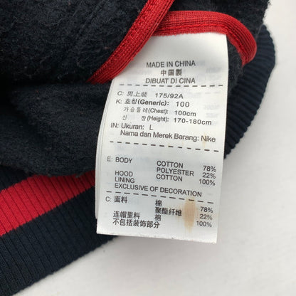 【中古品】【メンズ】 NIKE ナイキ JUMPMAN PARKA ジャンプマン パーカー フーディー BLACK.RED SIZE:L 467638-010 ボタン ※毛玉・使用感・タグに汚れあり 148-260815-io-05-fuzh カラー：ブラックレッド 万代Net店