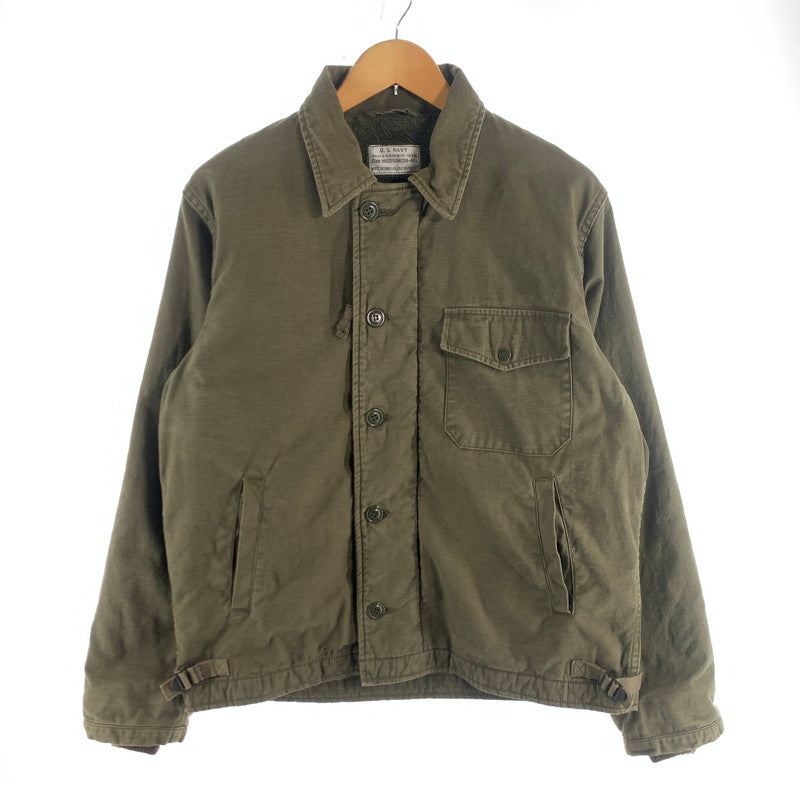 【中古品】【メンズ】 U.S.NAVY A-2 デッキジャケット WAIPER ワイパー ミリタリー ブランド 古着 145-260726-gm-34-fuzh サイズ：M カラー：カーキ 万代Net店