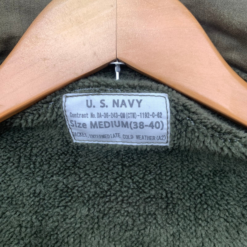 【中古品】【メンズ】 U.S.NAVY A-2 デッキジャケット WAIPER ワイパー ミリタリー ブランド 古着 145-260726-gm-34-fuzh サイズ：M カラー：カーキ 万代Net店