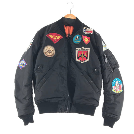 【中古品】【メンズ】 AVIREX アヴィレックス MA-1 フライトジャケット カラーBLACK パッチ SIZE:L 145-260721-ky-12-fuzh 万代Net店