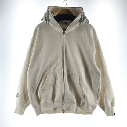 【中古品】【メンズ】 A BATHING APE アベイシングエイプ LINE CAMO QUILTED SHARK RELAXED FIT FZ HOODIE シャークリラックスフィット フルジップ フーディ カラーWHITE SIZE:L　 142-260721-ky-07-fuzh 万代Net店